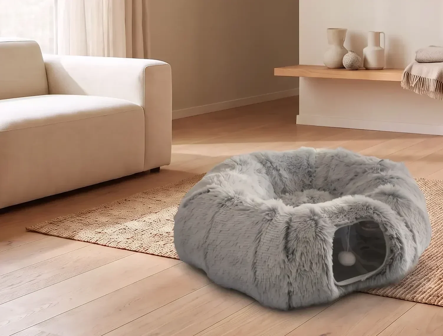 Tunnel pour chat NUNKAI dans un intérieur moderne